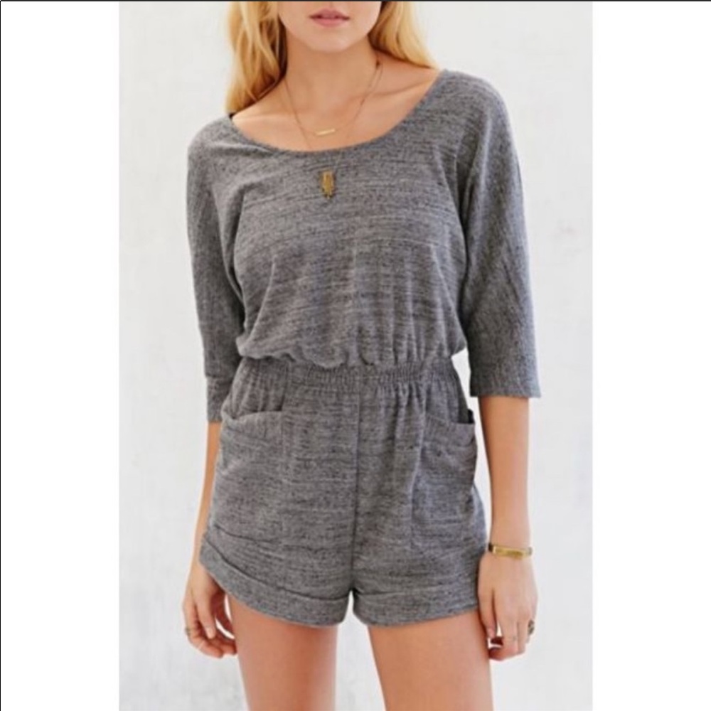 BDG Romper Gray Dolman Sleeve Sexy Romper